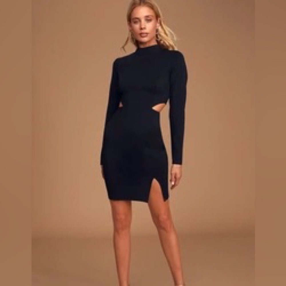 Black cut out short dress